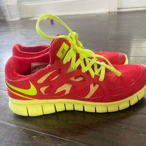 Custom Nike Women’s Sneakers Red and Yellow